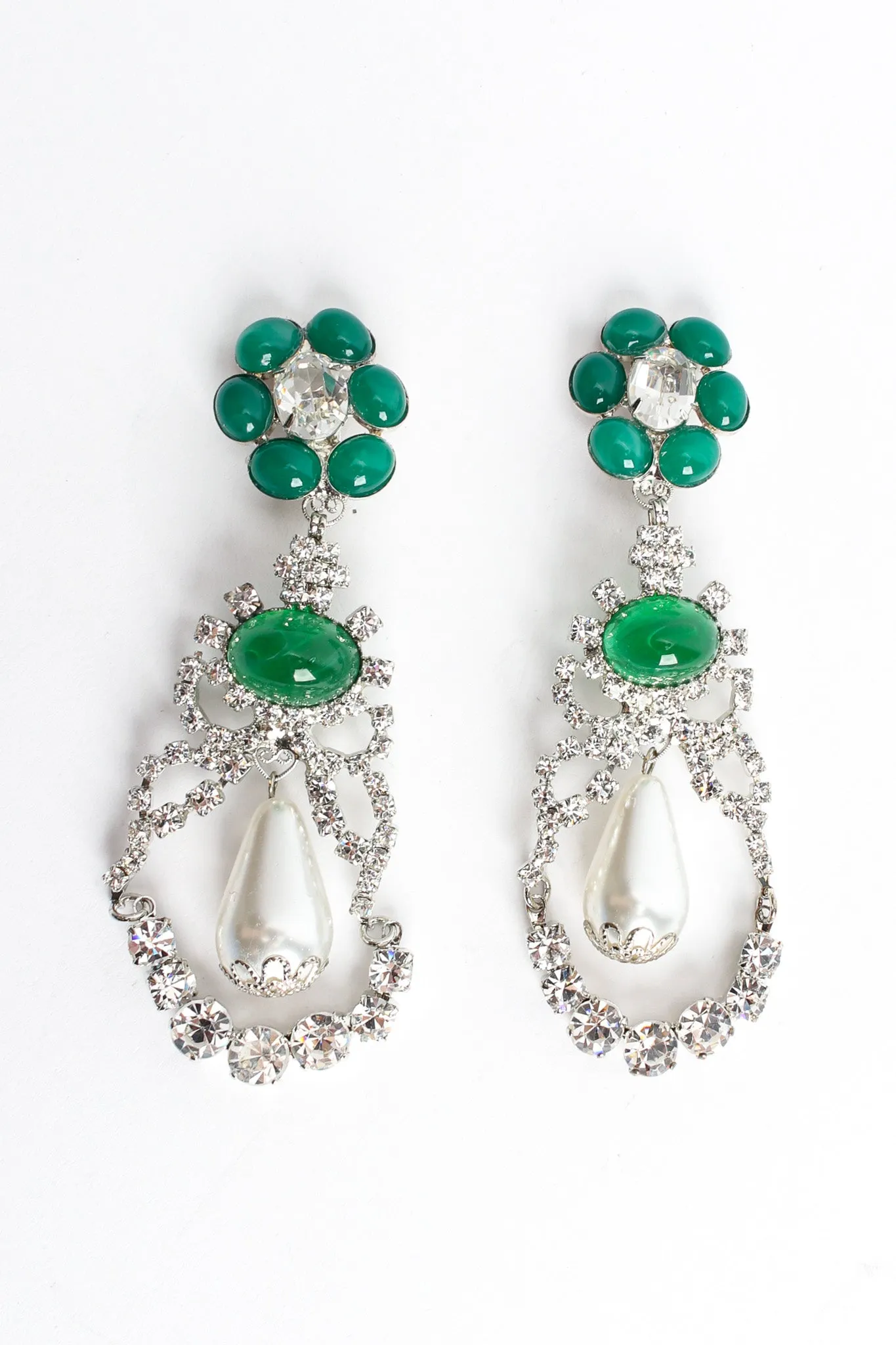 Floral Crystal Pearl Earrings