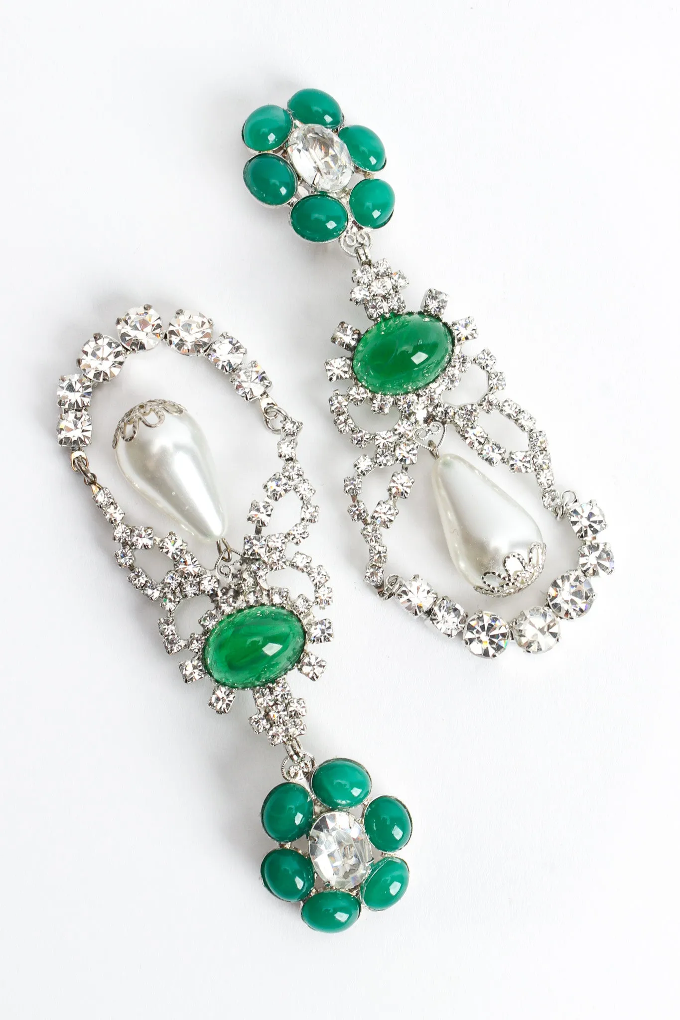 Floral Crystal Pearl Earrings