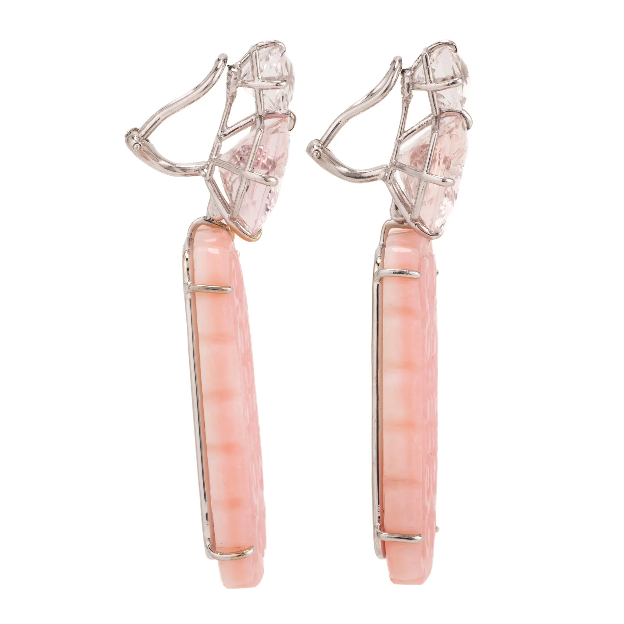 Floral iii opal morganite earrings