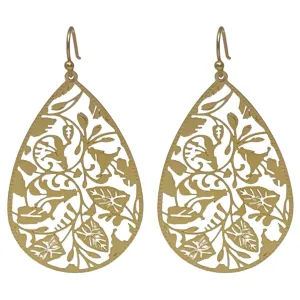 Floral Leaf Teardrop Earrings