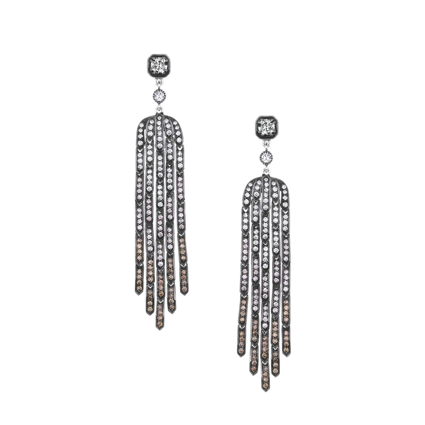 Fringe Multi-Color Diamond Earrings