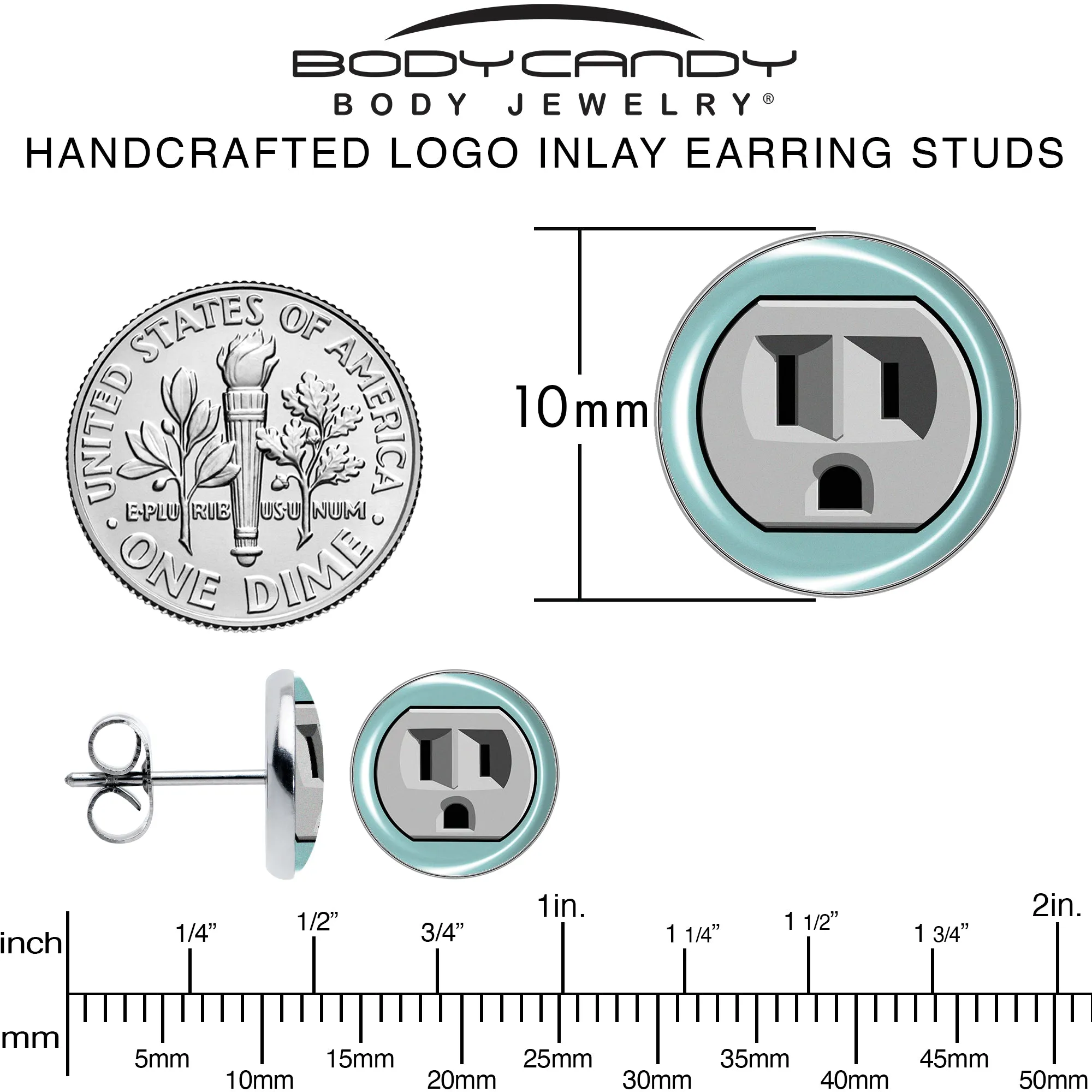 Frowning Plug Outlet Stud Earrings