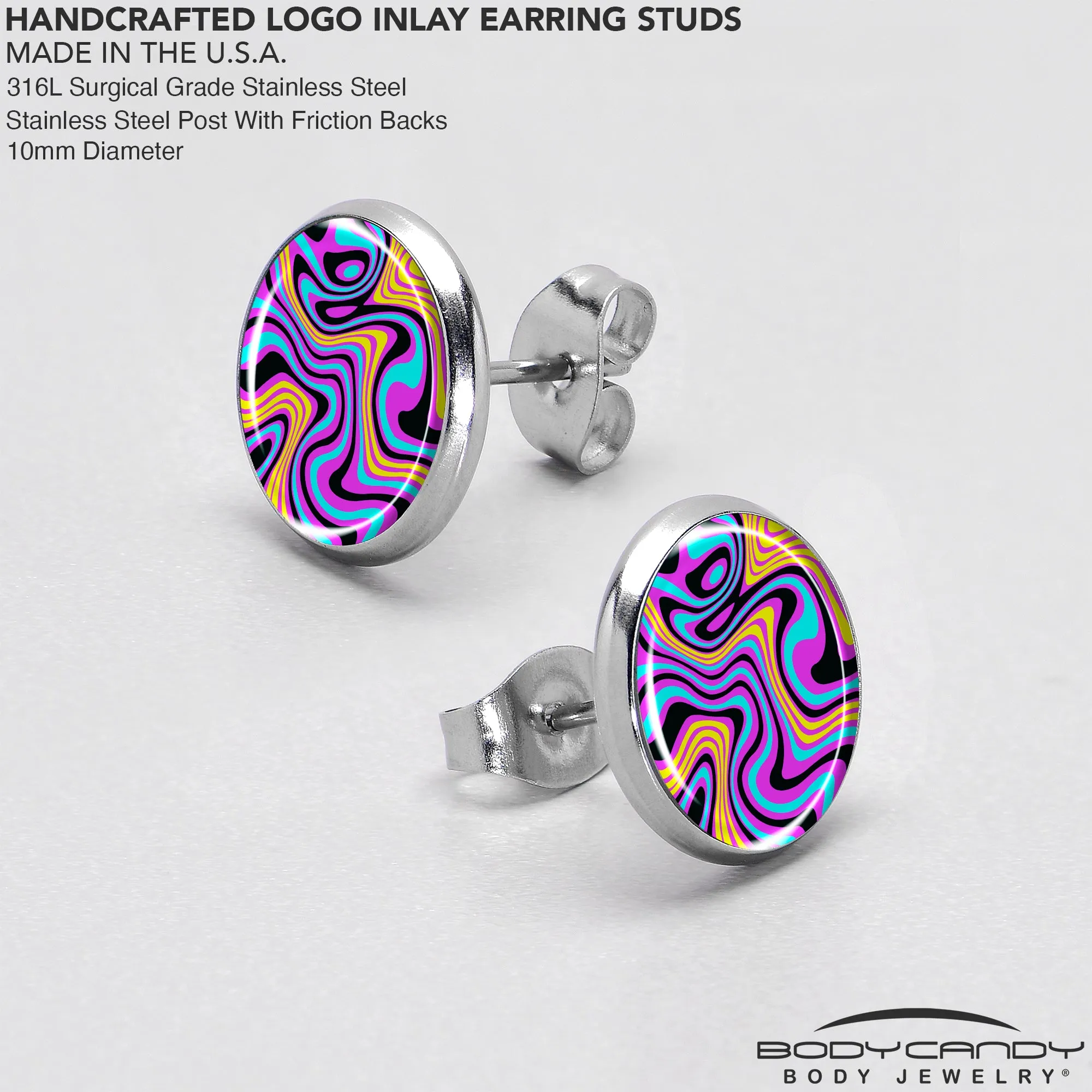 Funky Swirls Stud Earrings