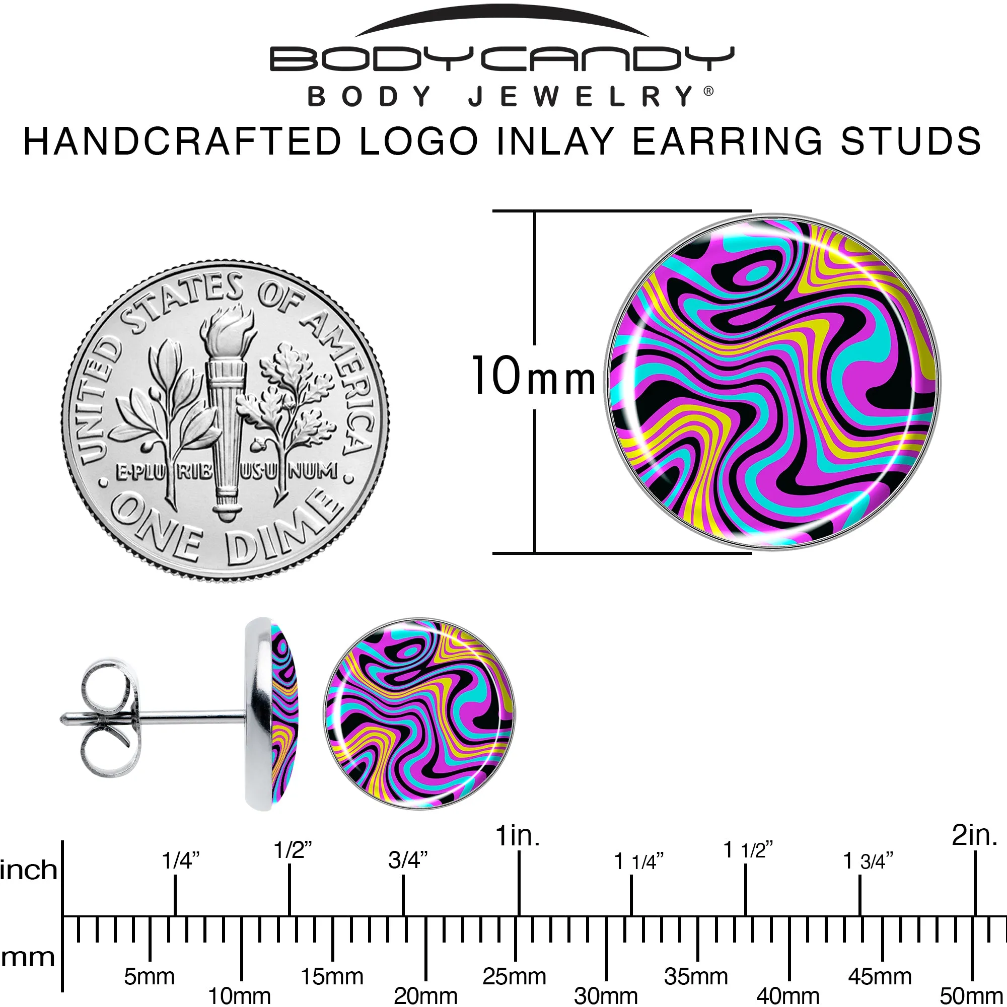 Funky Swirls Stud Earrings