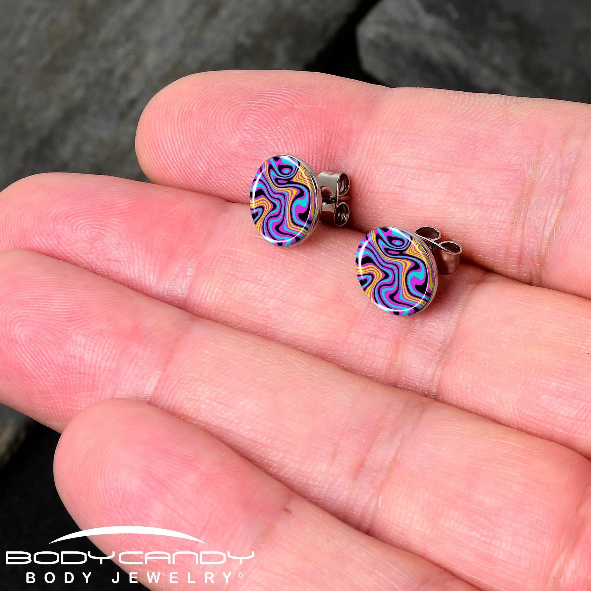 Funky Swirls Stud Earrings