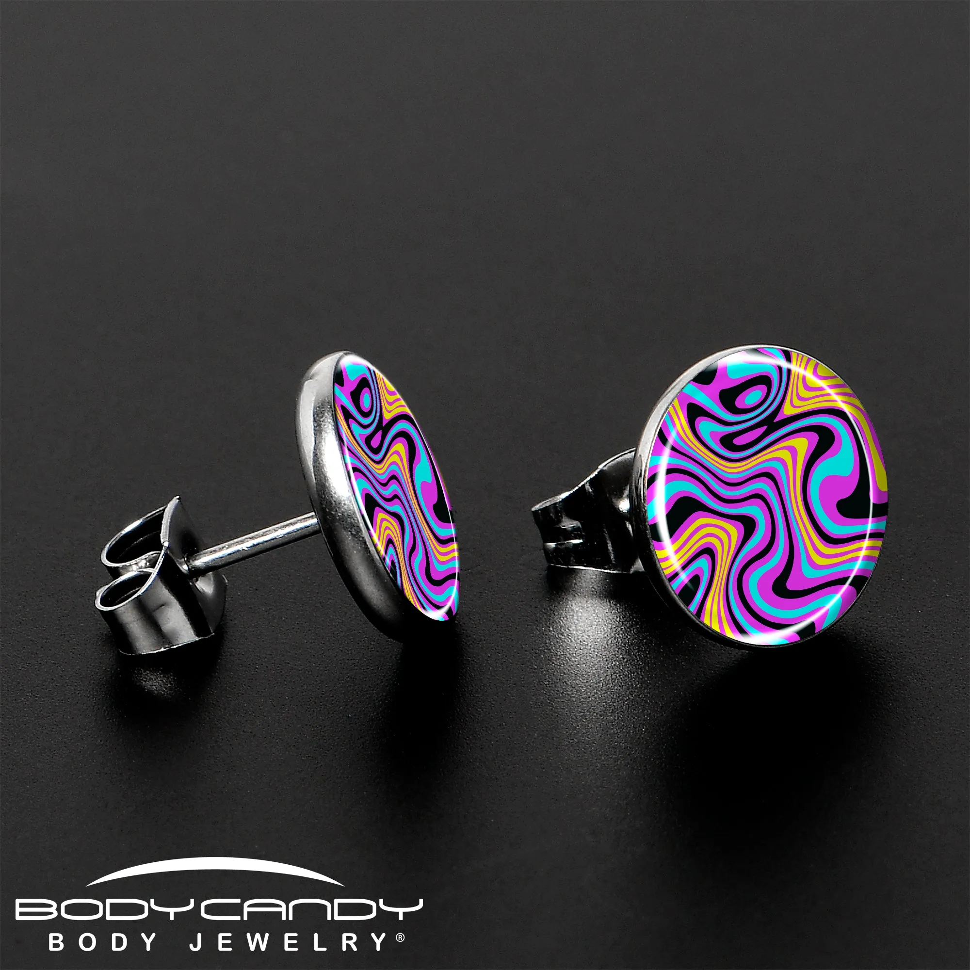 Funky Swirls Stud Earrings