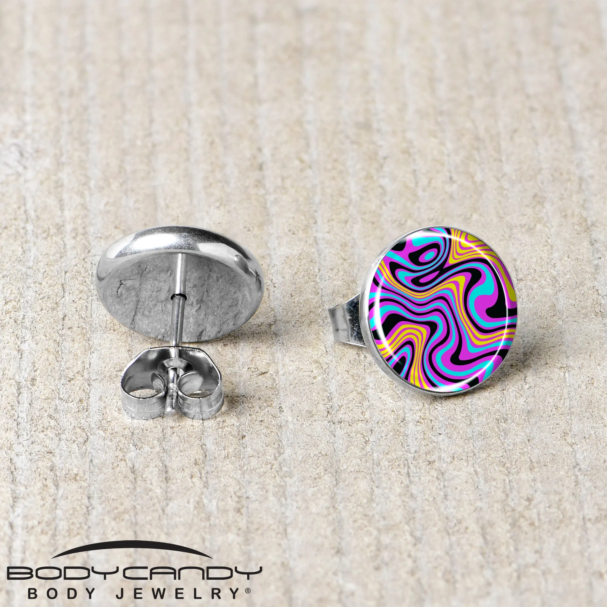 Funky Swirls Stud Earrings