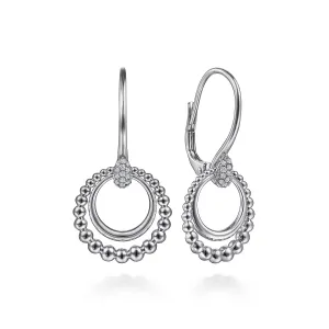 Gabriel & Co. Fashion 925 Sterling Silver Bujukan White Sapphire Drop Earrings