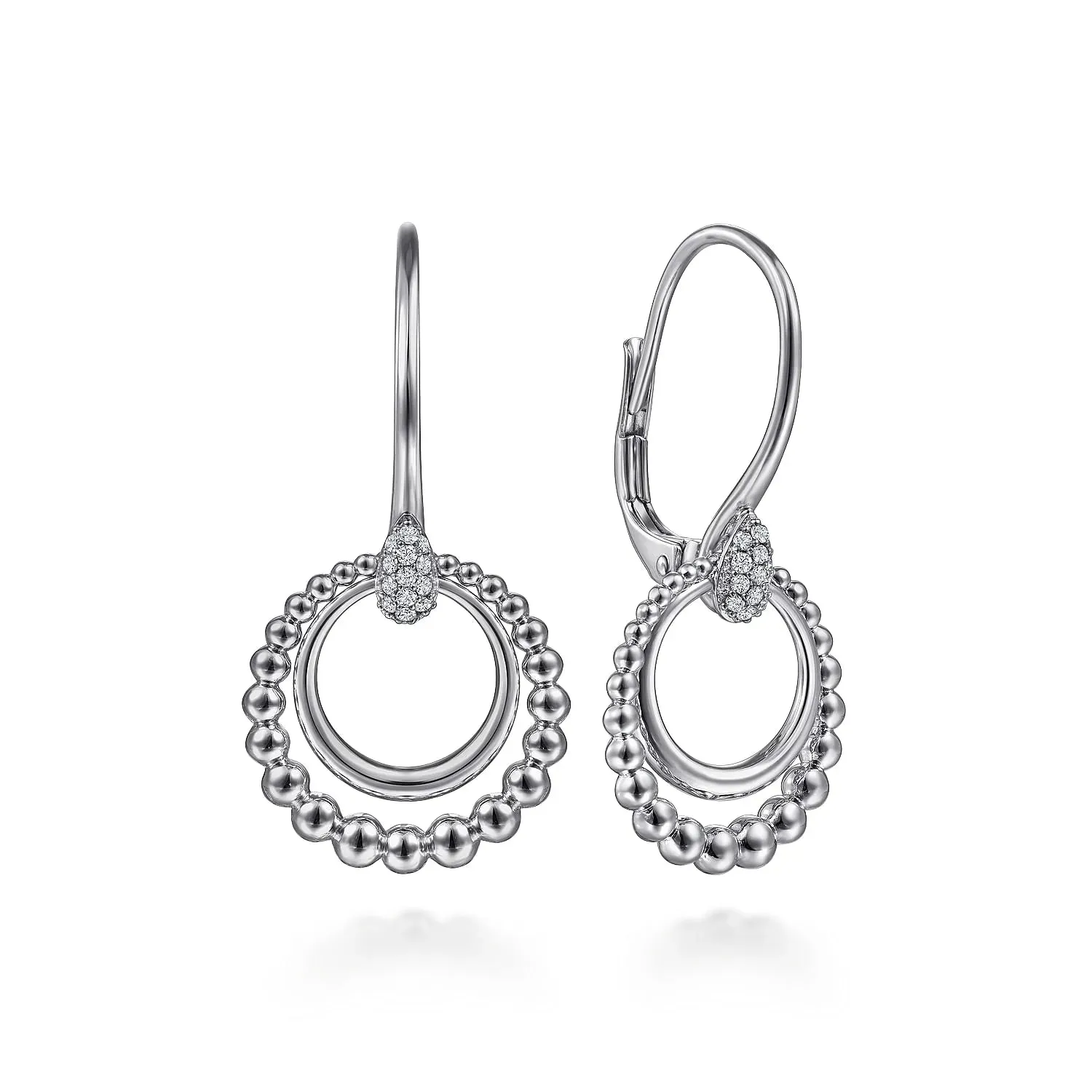 Gabriel & Co. Fashion 925 Sterling Silver Bujukan White Sapphire Drop Earrings