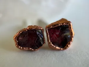Garnet Studs // Copper