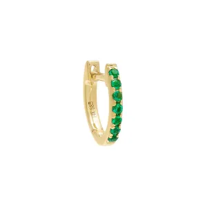 Gemstone Pavé Huggie Earring 14K