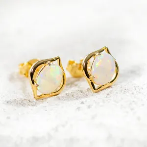 'Genie' Crystal Opal Earrings Gold Plated Silver