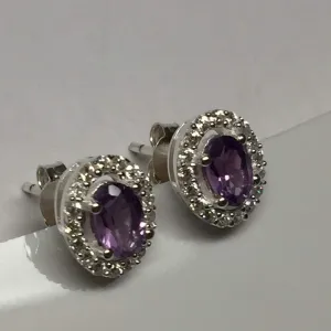 Genuine 2ct Purple Amethyst 925 Solid Sterling Silver Stud Earrings 10mm