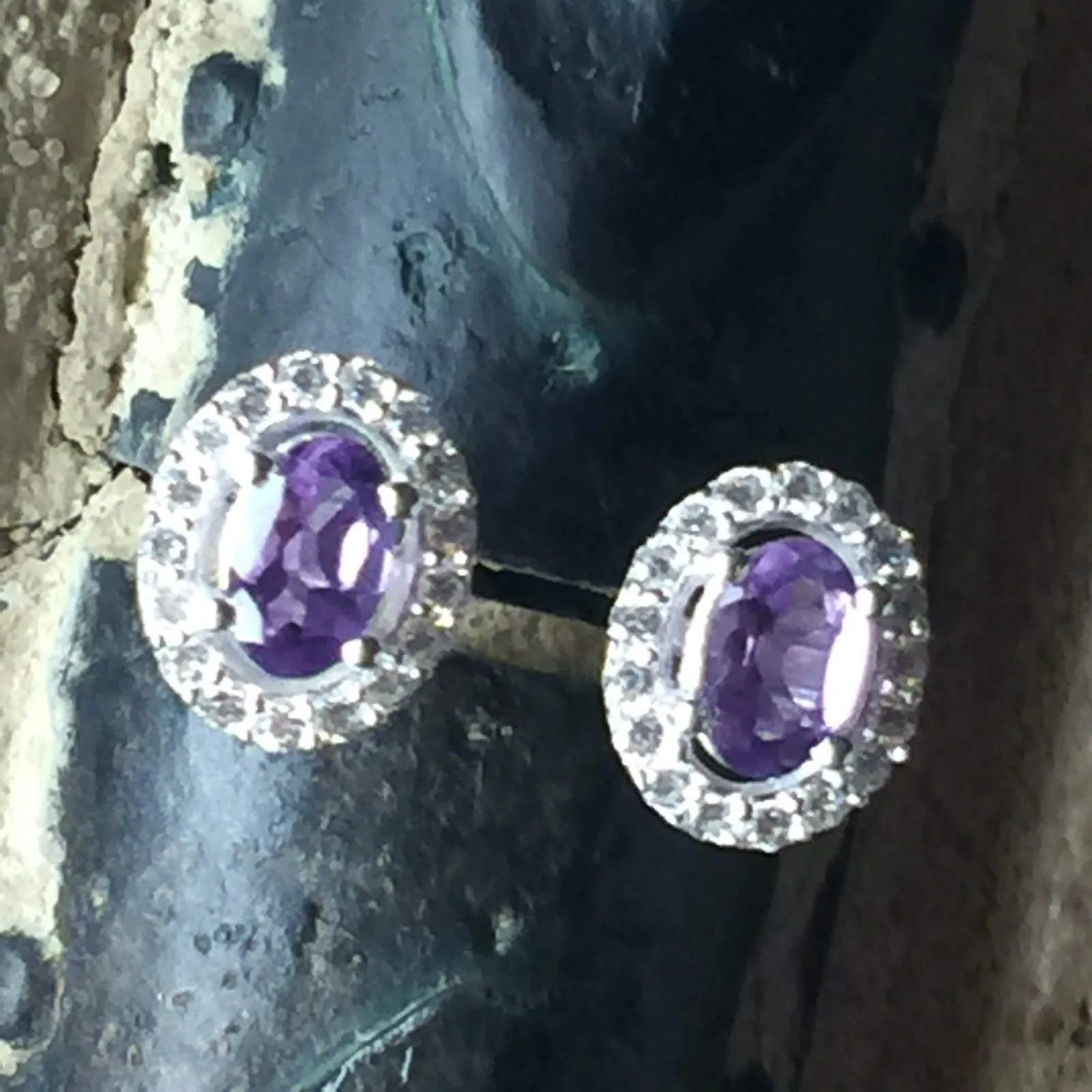 Genuine 2ct Purple Amethyst 925 Solid Sterling Silver Stud Earrings 10mm
