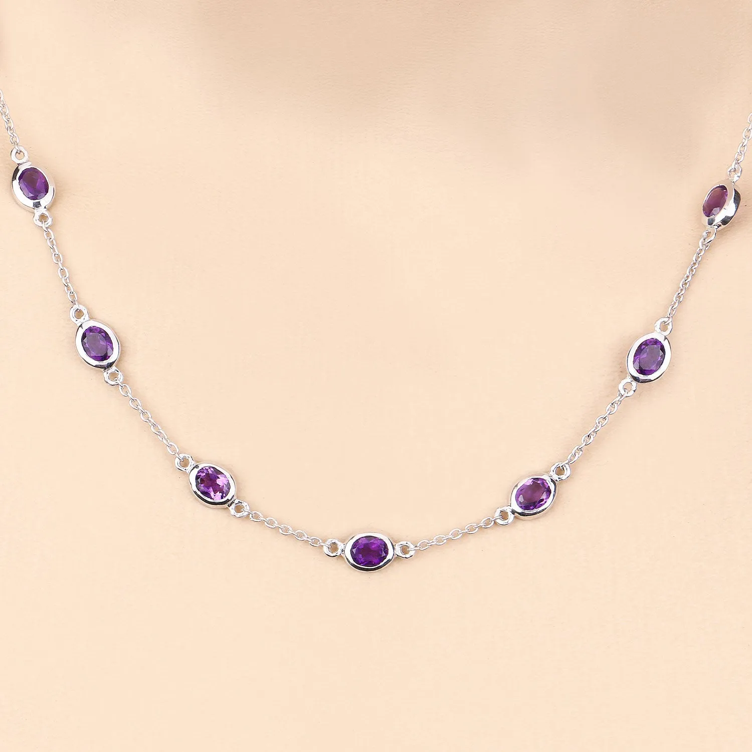 Genuine Amethyst By The Yard Necklace