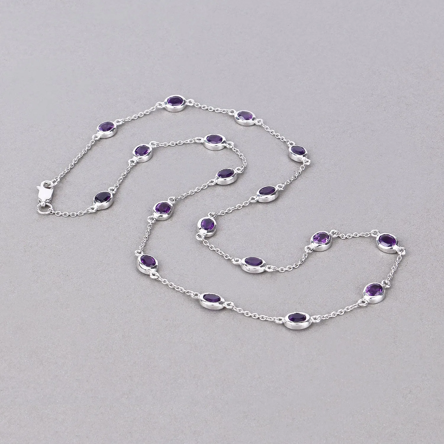 Genuine Amethyst By The Yard Necklace