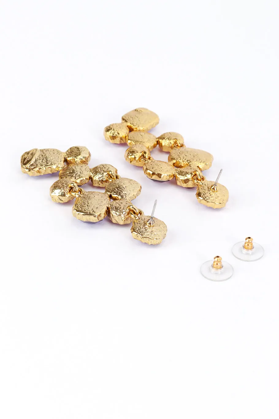 Geo Gem Link Drop Earrings
