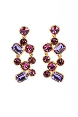 Geo Gem Link Drop Earrings