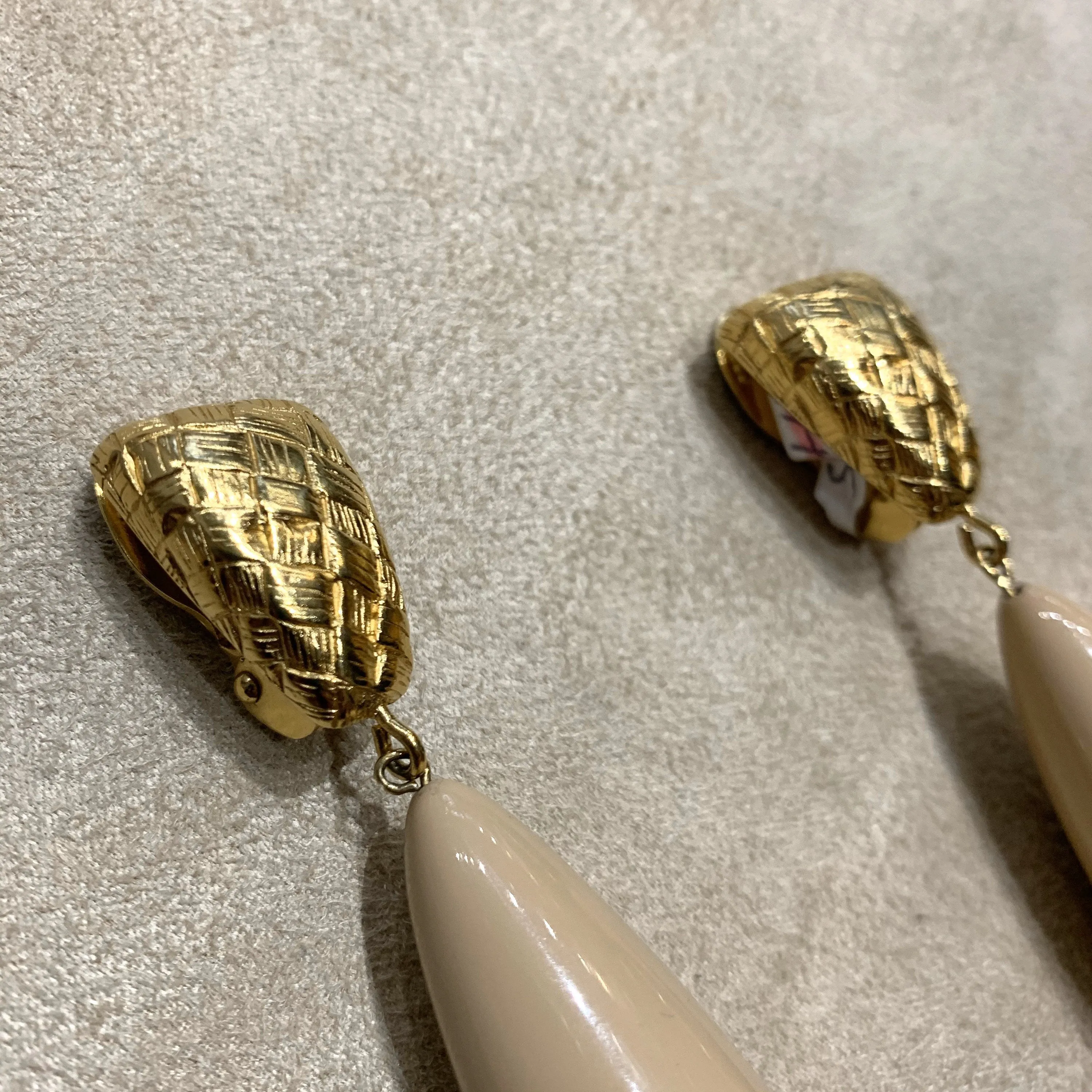 Givenchy nude tear drop statement earrings