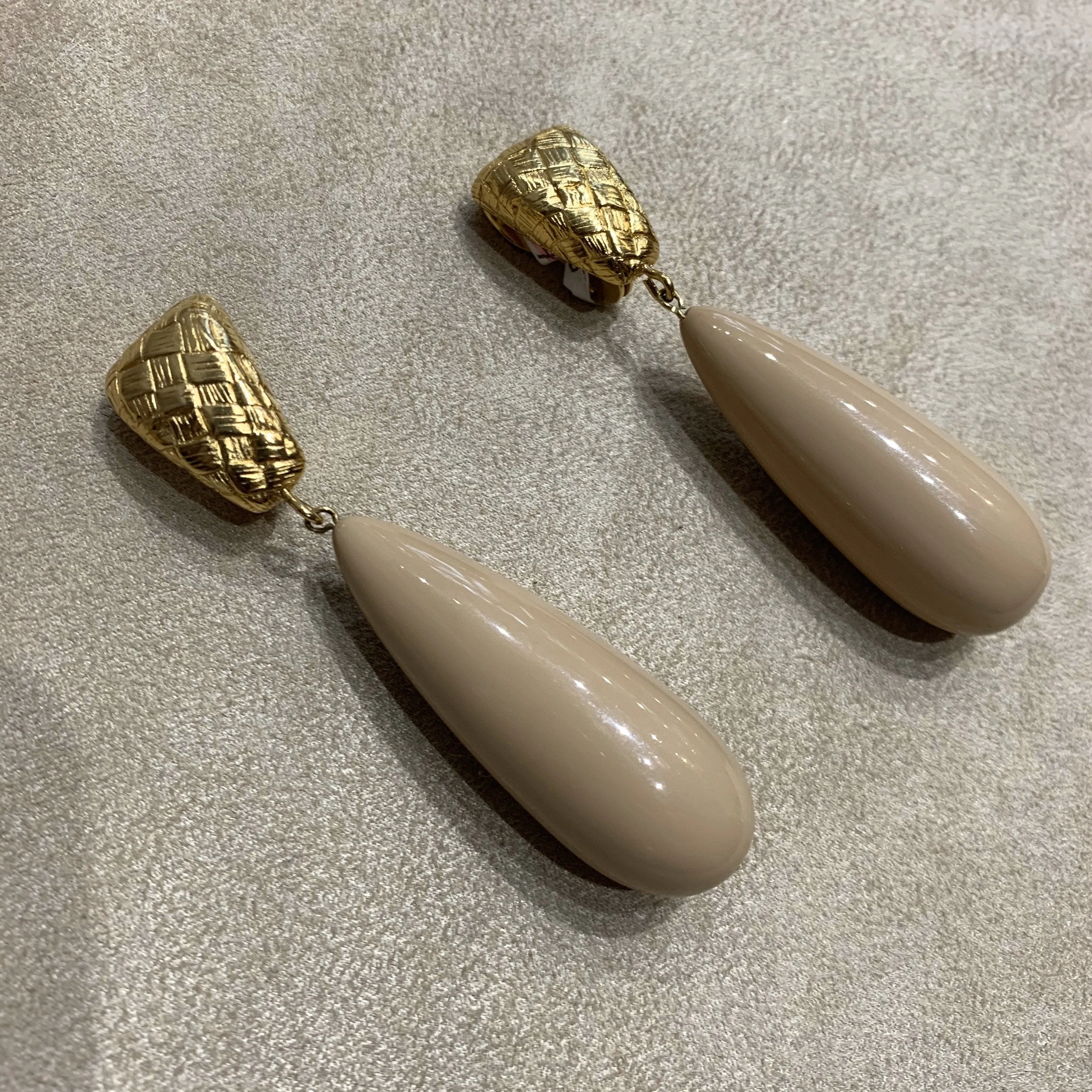 Givenchy nude tear drop statement earrings