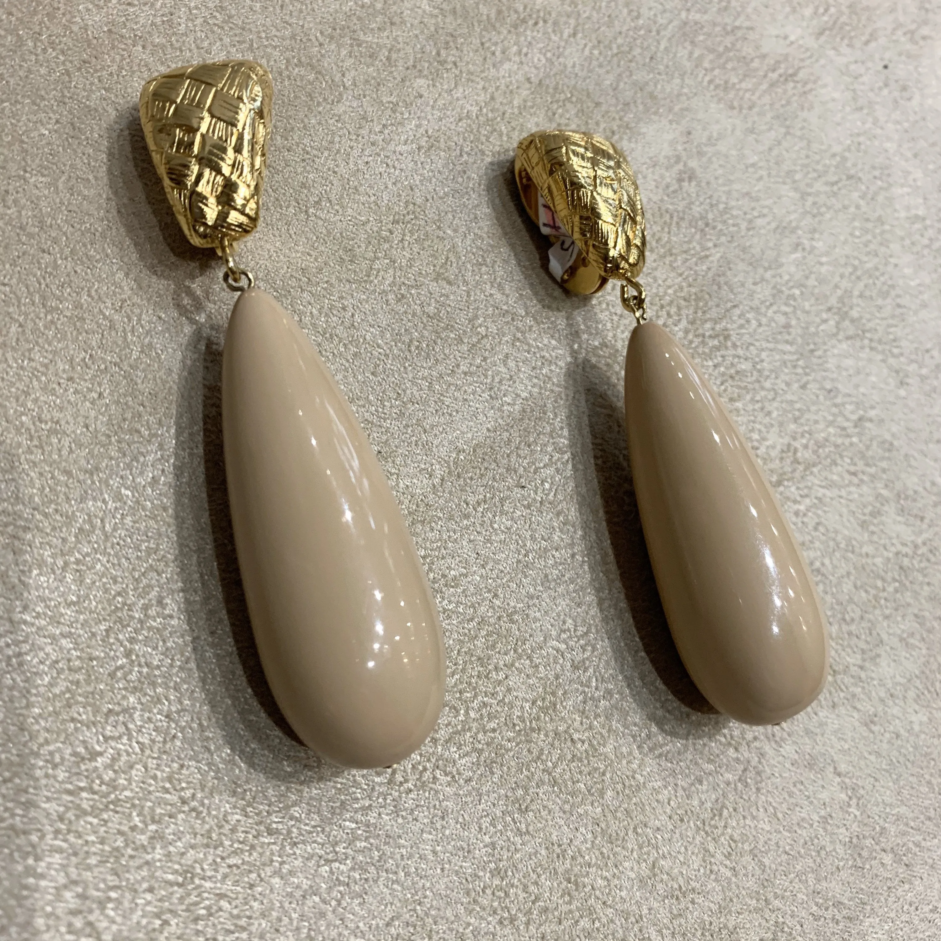 Givenchy nude tear drop statement earrings