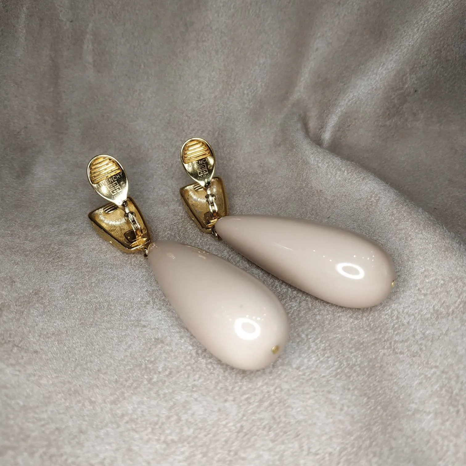 Givenchy nude tear drop statement earrings