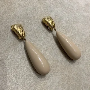 Givenchy nude tear drop statement earrings