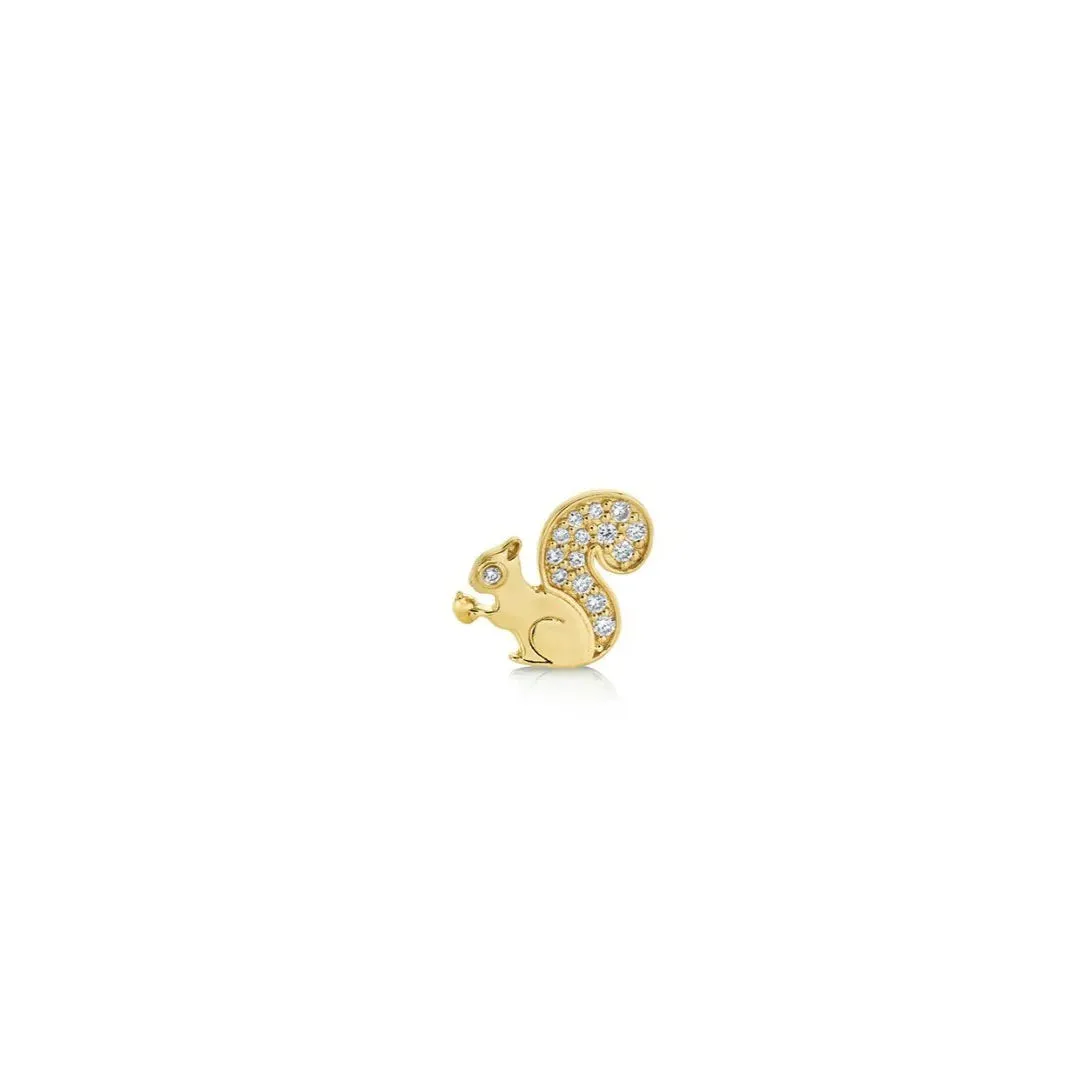 Gold & Diamond Small Squirrel Stud