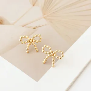 Gold Bow Stud Earring