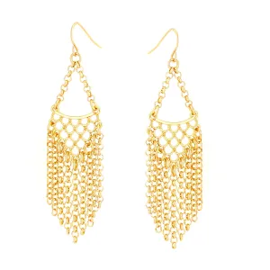 GOLD CHAINS DROP  EARRINGS #ADX6800162 (SHAE2)