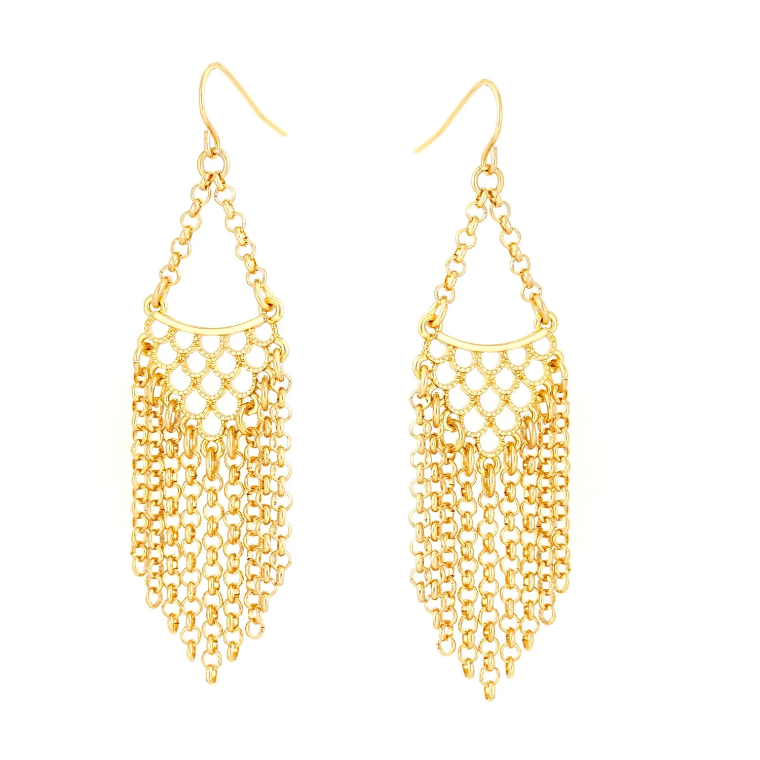 GOLD CHAINS DROP  EARRINGS #ADX6800162 (SHAE2)