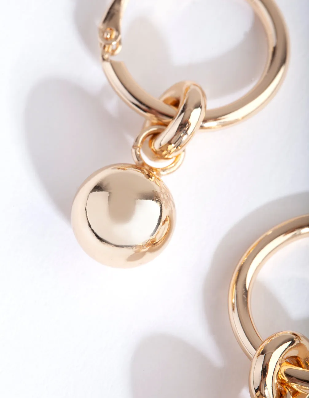 Gold Chunky Ball Hoop Earrings