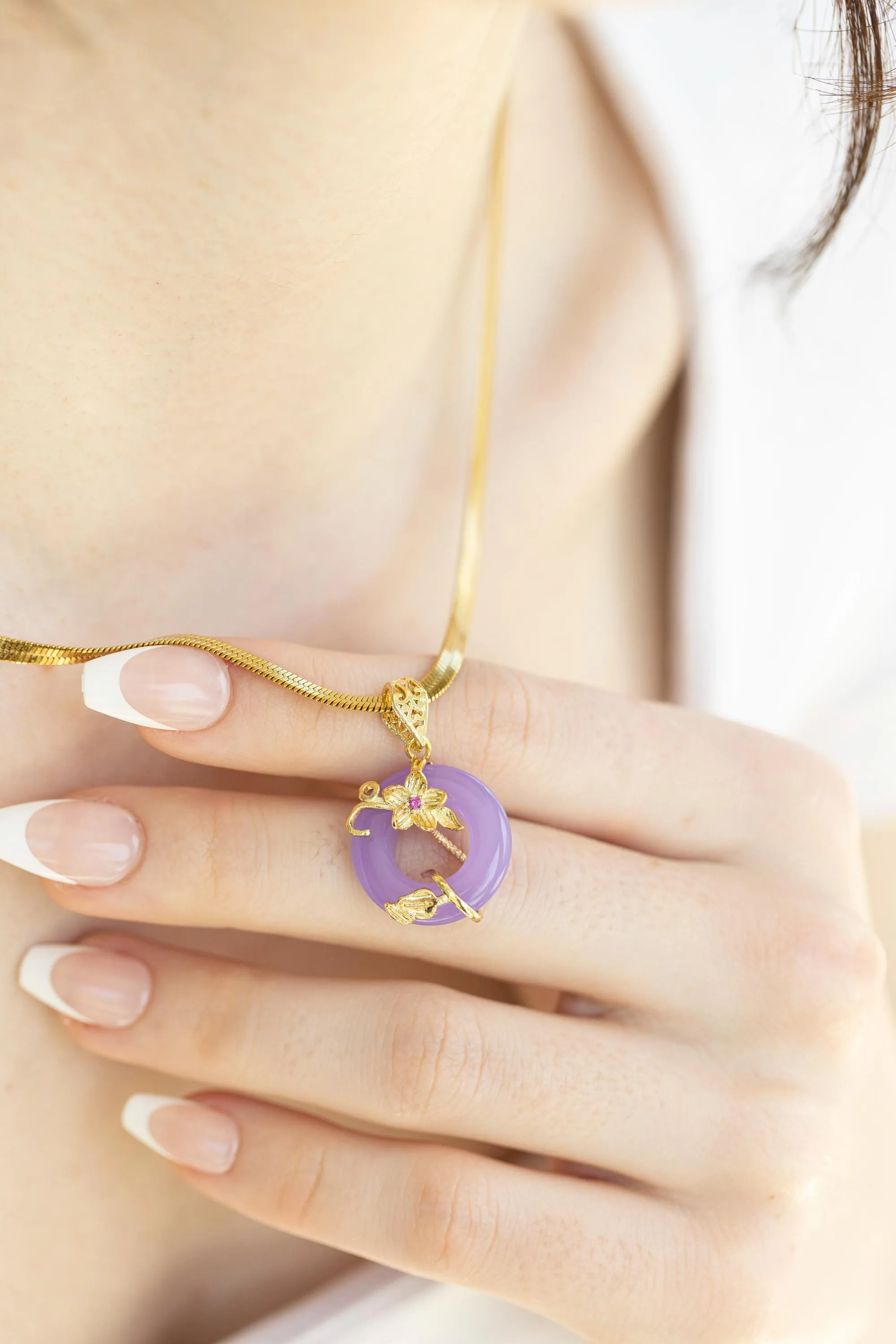Gold  Circle Flower Jade Earrings,Jade Necklace, Gift For Mom , Bridesmaid  jewelry.