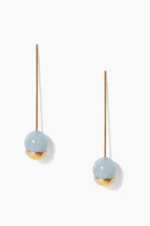 GOLD DIPPED AQUAMARINE DROP EARRINGS
