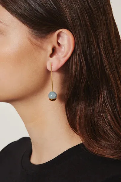 GOLD DIPPED AQUAMARINE DROP EARRINGS
