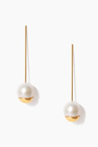 GOLD DIPPED PEARL DROP EARRINGS