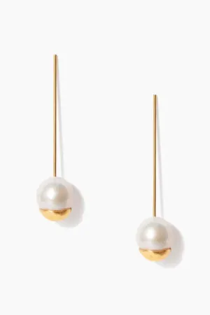 GOLD DIPPED PEARL DROP EARRINGS