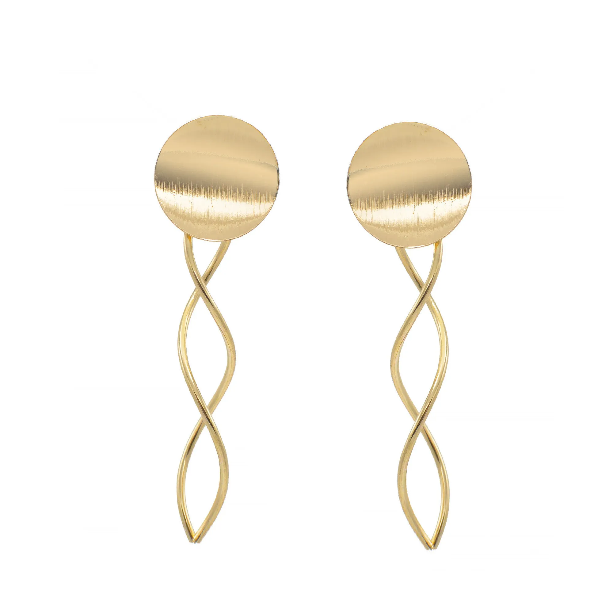 GOLD DROP STUD EARRINGS#SQ315-060330G (RD10)