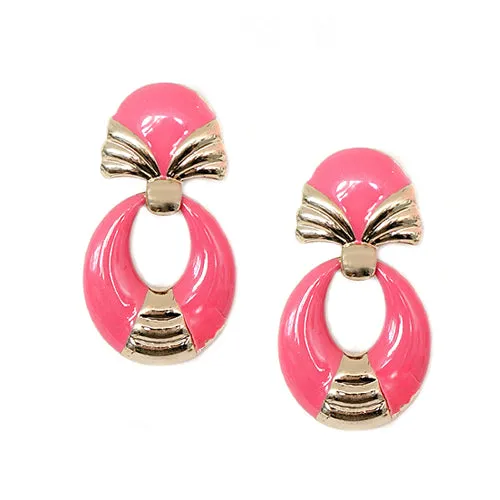 GOLD FUCHSIA EARRINGS  #SE29774_G-FUCHSIA (MH16)