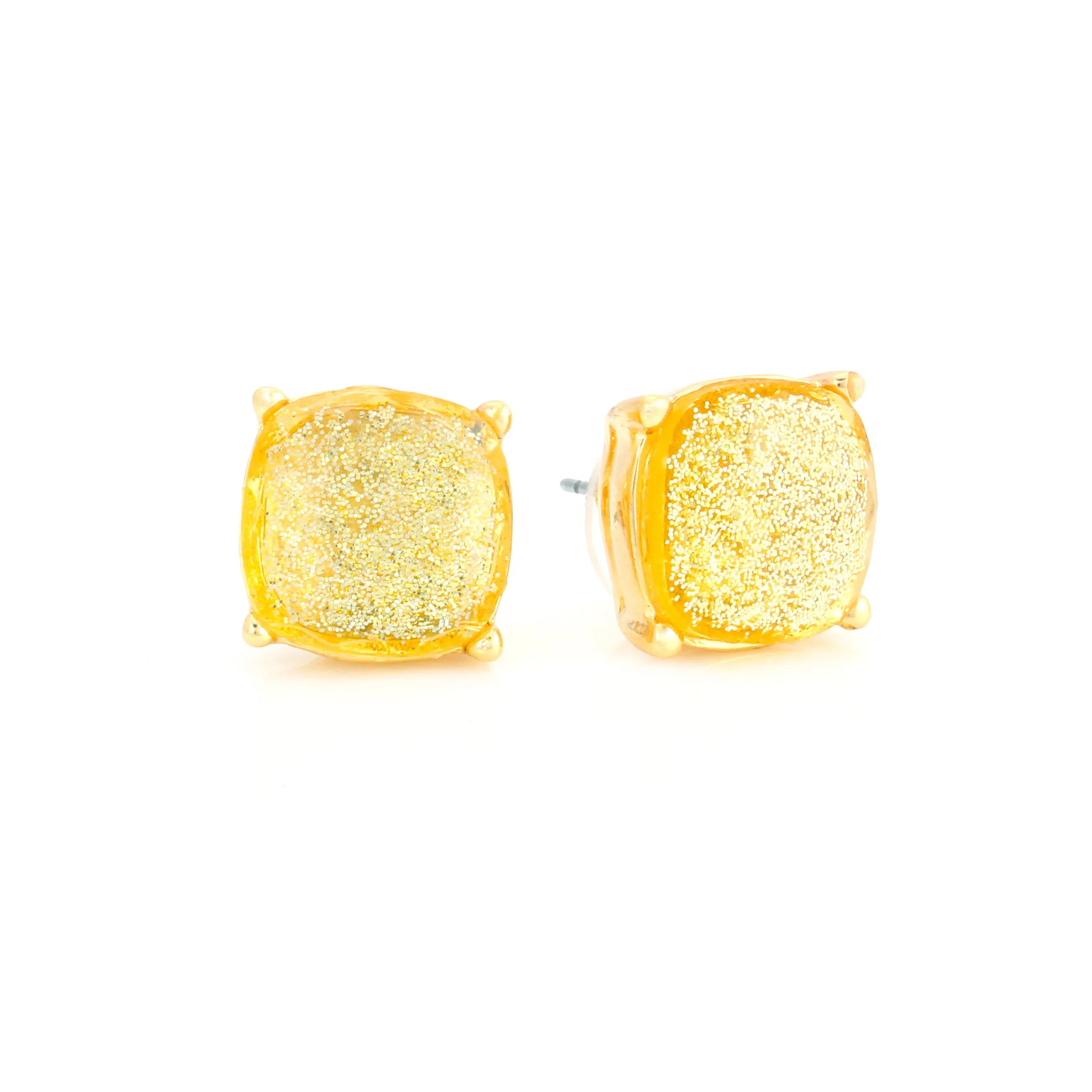 GOLD GLITTERING STUD EARRINGS #ADX6800106 (SHD5)