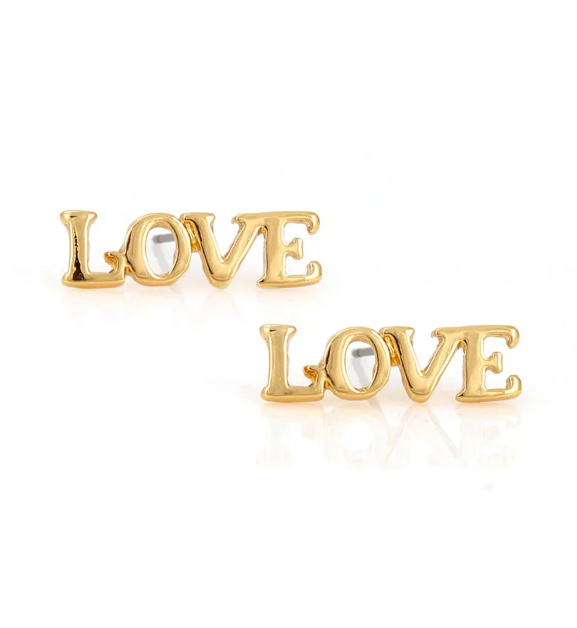 GOLD LOVE STUD EARRING #SWKK-3397 GLD (KG5)
