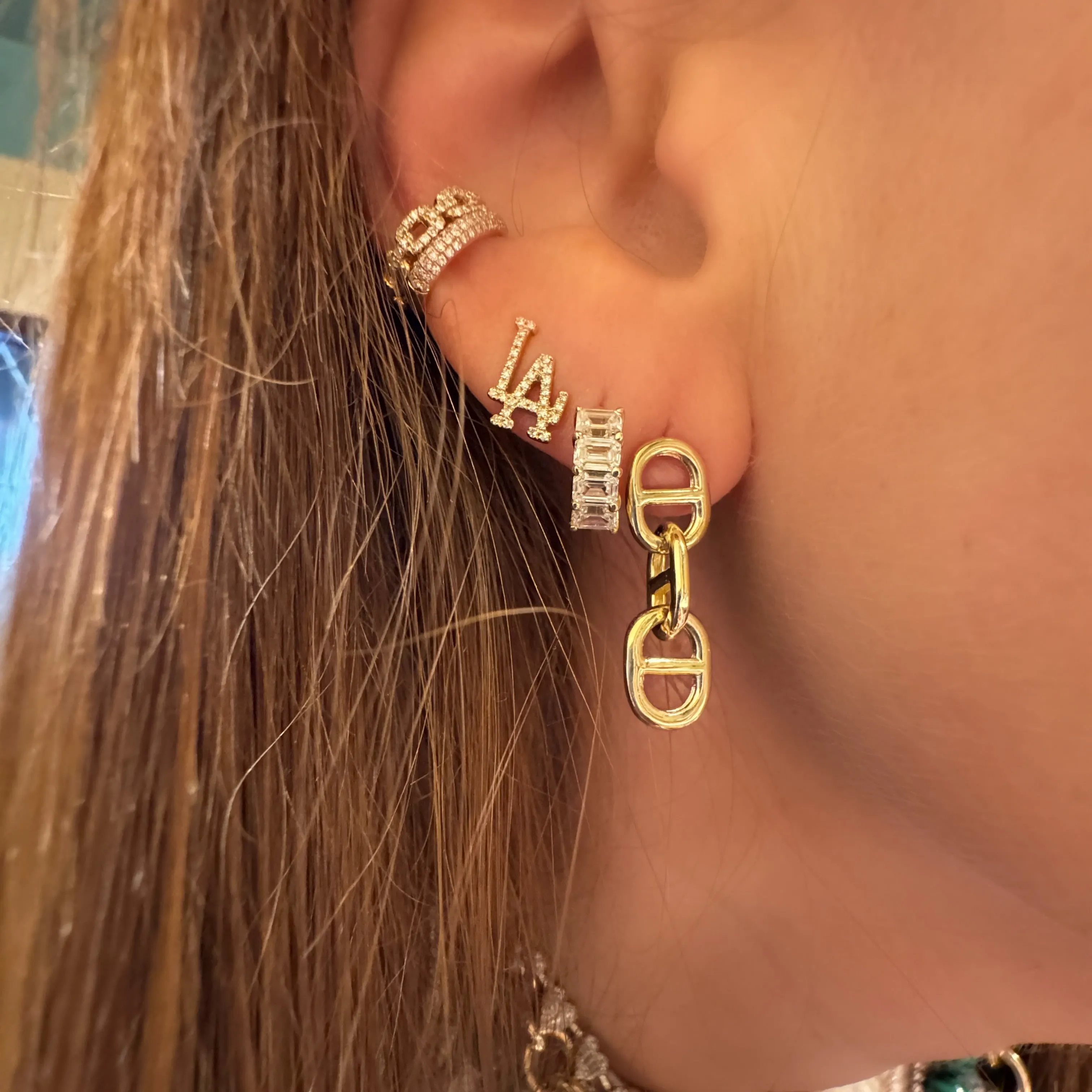 Gold Mariner Chain Drop Earrings