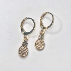 Gold Plated Pineapple Drop Earrings -  Abstract Earrings,Unique Earrings,Hanging Jewellery,Gold Accessories,Gold Jewellery,Gold Earrings