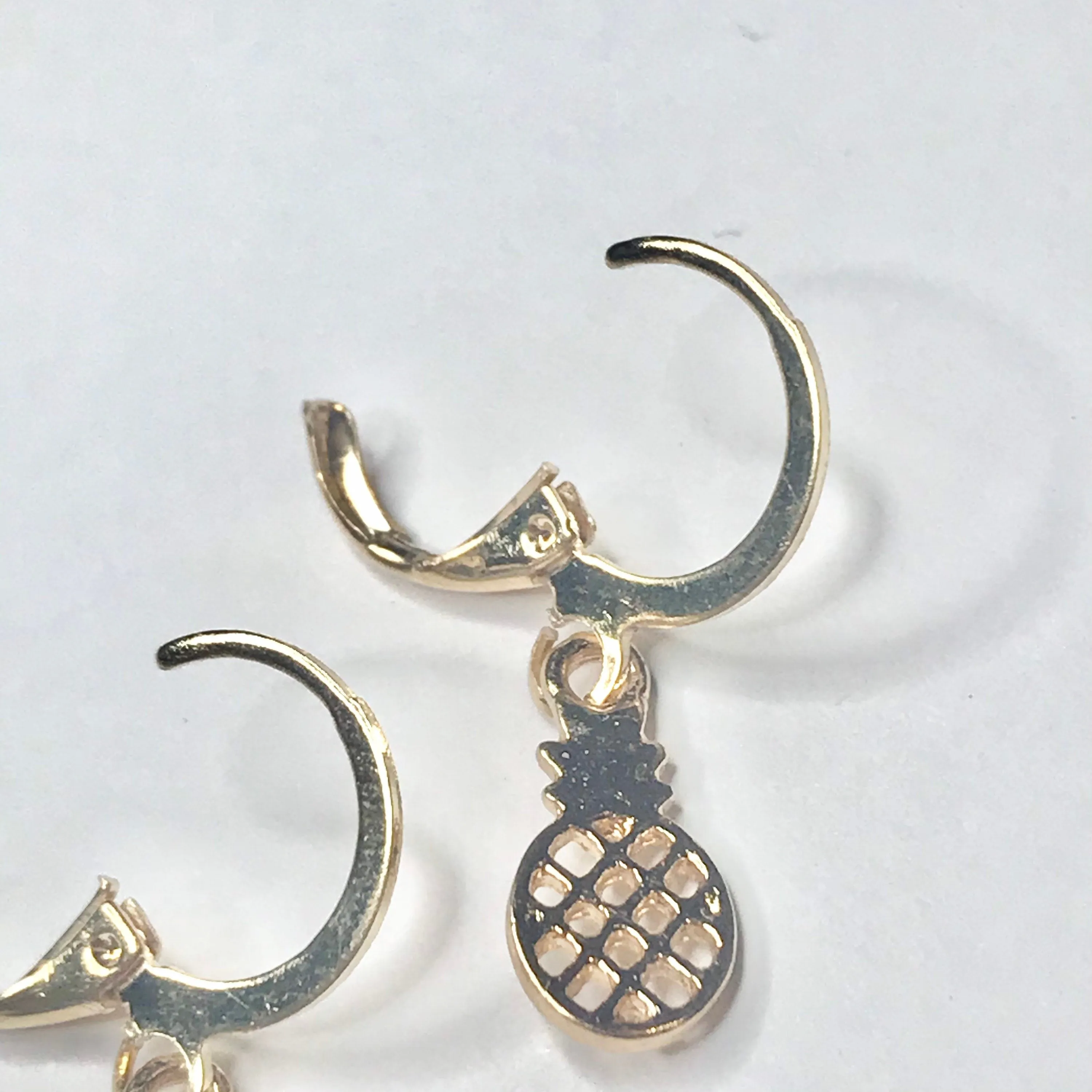 Gold Plated Pineapple Drop Earrings -  Abstract Earrings,Unique Earrings,Hanging Jewellery,Gold Accessories,Gold Jewellery,Gold Earrings