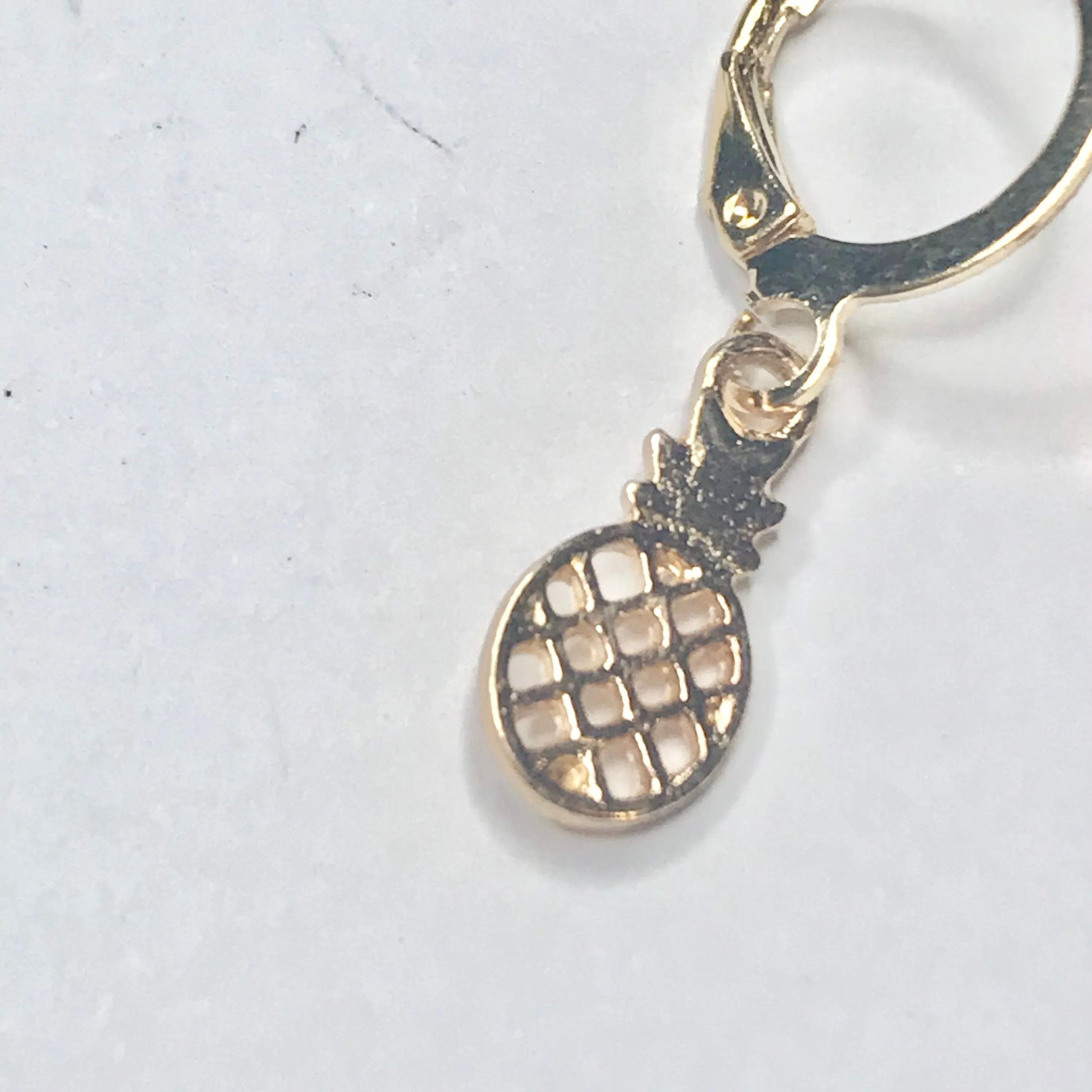 Gold Plated Pineapple Drop Earrings -  Abstract Earrings,Unique Earrings,Hanging Jewellery,Gold Accessories,Gold Jewellery,Gold Earrings