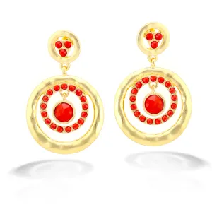 GOLD RED ARTI EARRINGS  #SQ26
