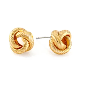 GOLD ROPE KNOT STUD EARRINGS #SWR-CP2624GLD (GC5)