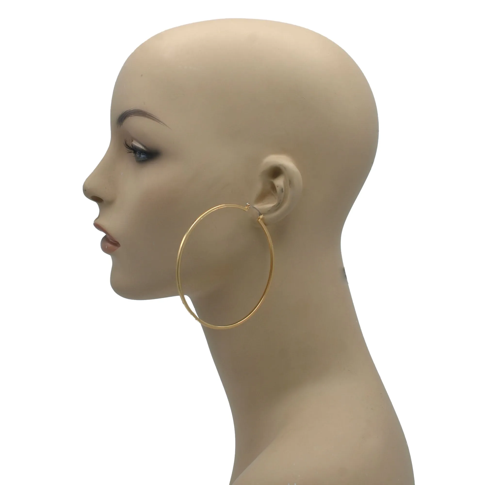 GOLD ROUND HOOP EARRINGS #HNE90700GD (GA13)