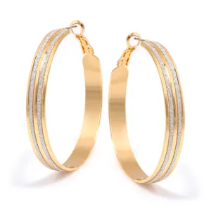 GOLD SILVER SANDED GLITTER EARRINGS #SQ321-E807-195