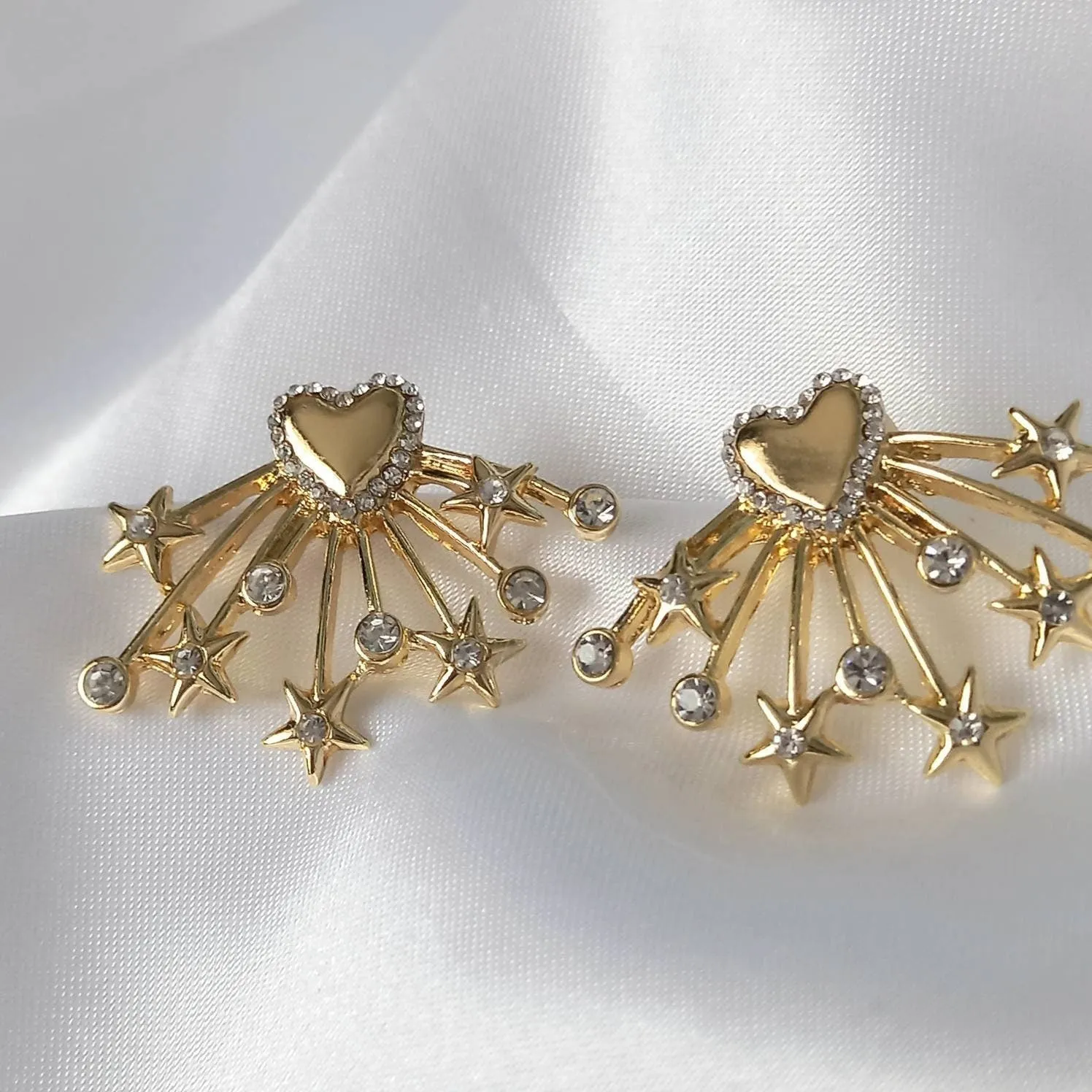 Gold Stud Drop Earrings - Heart Earrings, Star Earrings, Small Earrings, Small Drop Earrings, Small Studs,Gold Jewellery,Earrings In The UK